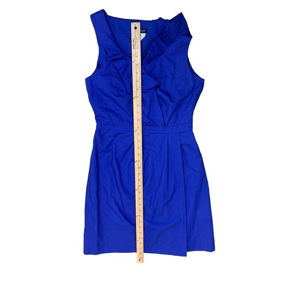 J.Crew Sleeveless Dress Women's Size 2 Faux Wrap Lined Ruffle Neck Cobalt Blue - Picture 10 of 16